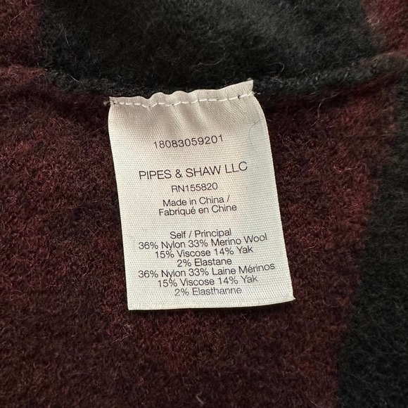 Veronica Beard Denisa Turtleneck Sweater Merino Wool Yak Blend Burgundy/ Black - Picture 12 of 13